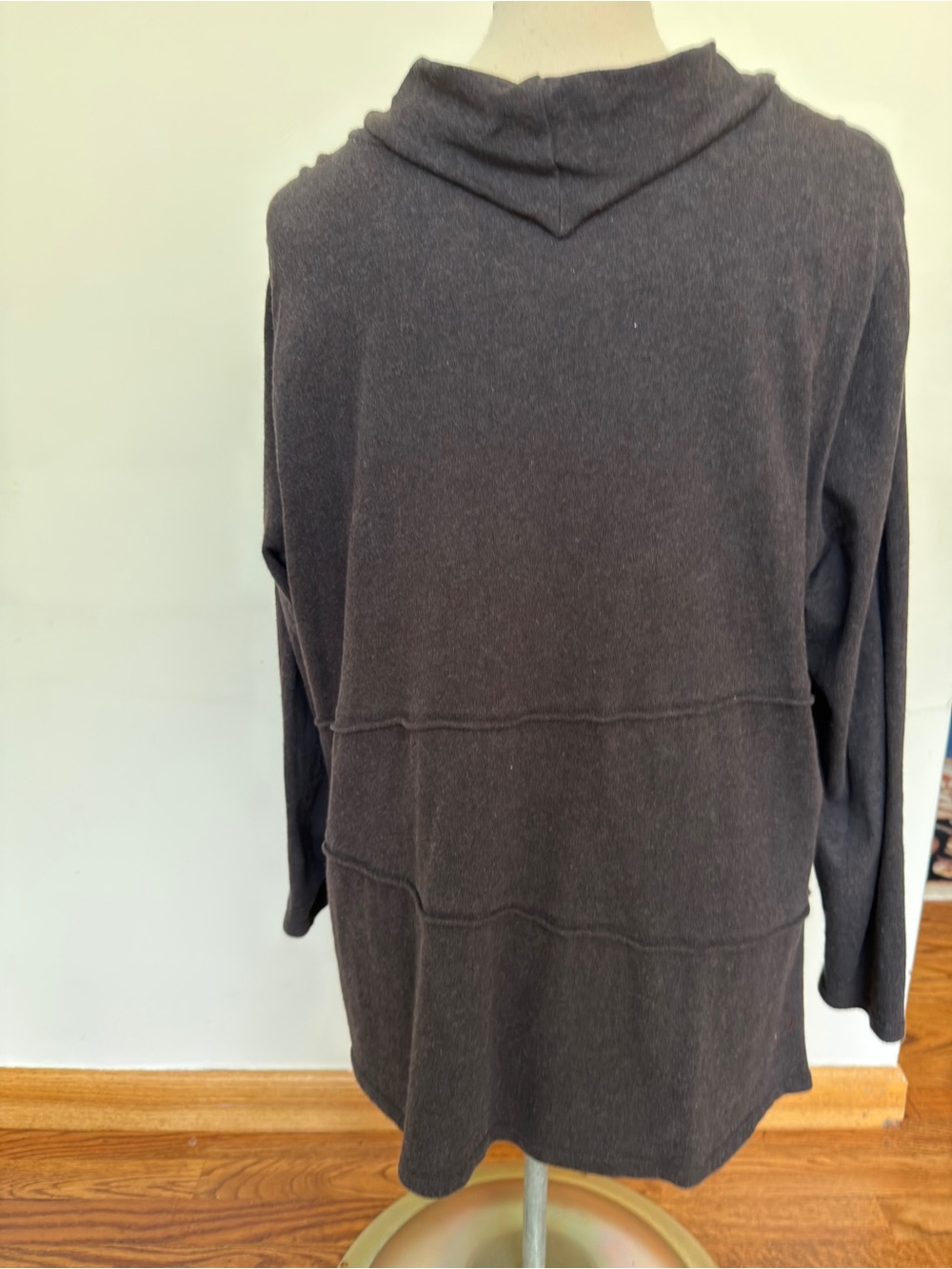 Soft Surroundings Charcoal Layered Seam Long-Sleeve Top #176 - Picture 2 of 5